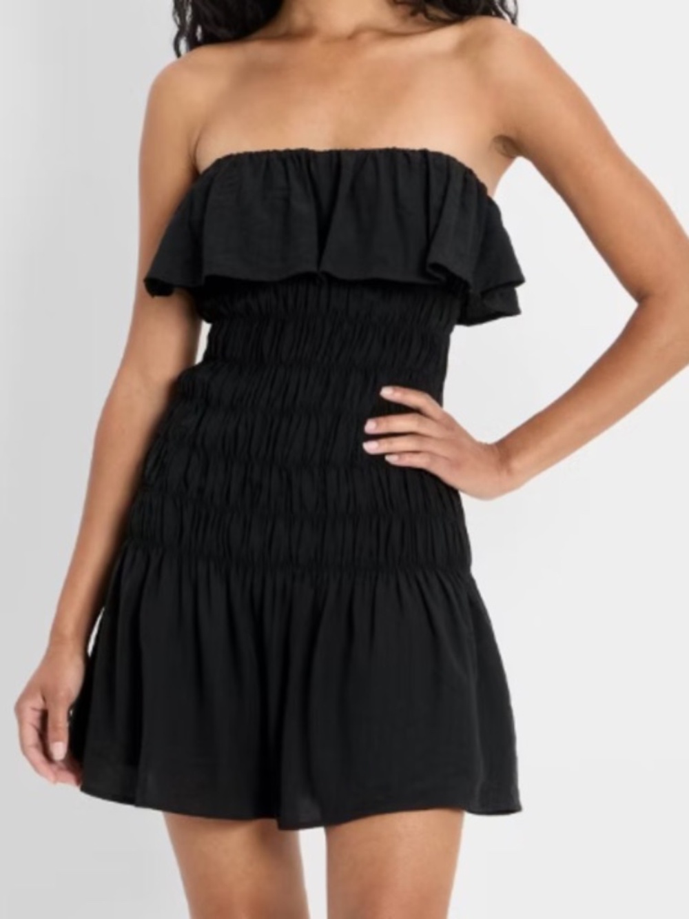 NEW Future Collective Drop Waist Ruffle Mini A-Line Dress
